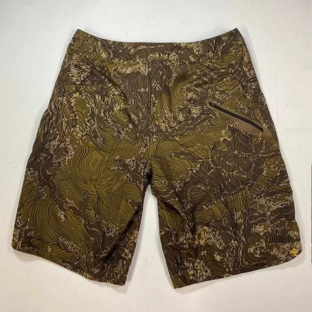 5.11 Tactical Mens 31 Topographic Map Camo Board Shorts Brown Olive 73328